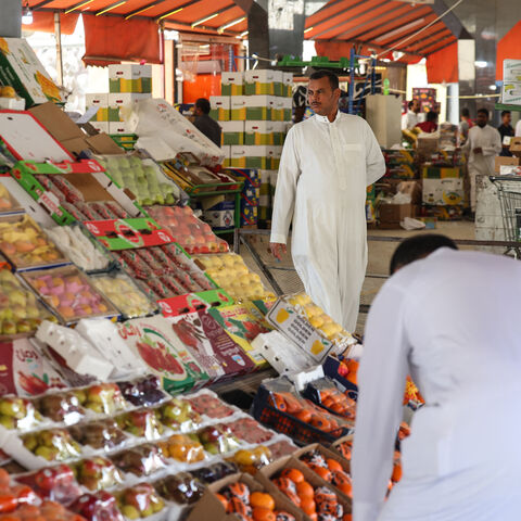 Saudis shop for fresh products at a market in Riyadh on Feb. 18, 2026, on the first day of the holy fasting month of Ramadan in Saudi Arabia. 