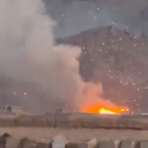 Smoke rises following a reported strike, as burning debris litters the surrounding area, amid the U.S.-Israeli conflict with Iran, in Baharestan, Isfahan province, Iran in this screengrab taken from a social media video released on April 1, 2026. SOCIAL MEDIA/via REUTERS/File Photo