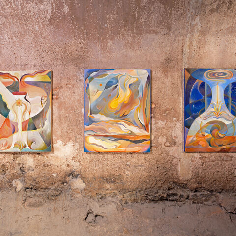 A scene from the exhibition. (Courtesy of Zeyrek Cinili Hamam)