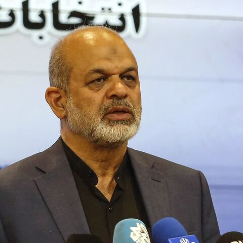 Iranian Interior Minister Ahmad Vahidi speaks at a candidates' registration office in Tehran on May 30, 2024, during the first day of registration ahead of the country's presidential election. 