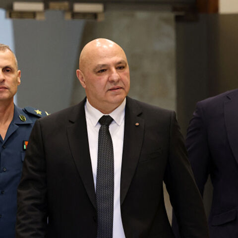 Lebanese President Joseph Aoun (C) arrives to attend a cabinet session to discuss an army plan to disarm the Shiite Muslim group Hezbollah, at the Presidential Palace in Baabda, on September 5, 2025. In August, under heavy US pressure and fearing Israel would intensify its strikes, Lebanon's government ordered the army to draw up a plan for disarming Hezbollah by the end of the year. (Photo by ANWAR AMRO / AFP) (Photo by ANWAR AMRO/AFP via Getty Images)