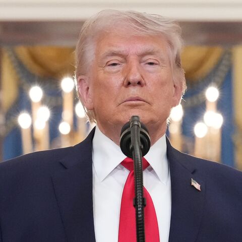 President Donald Trump pauses as he finishes speaking about the Iran war from the Cross Hall of the White House on Wednesday, April 1, 2026, in Washington. 