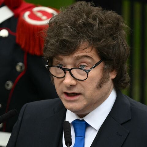 Argentina's president, Javier Milei, delivers a speech during a ceremony to commemorate the 44th anniversary of the war between Argentina and the United Kingdom over the Falkland Islands on April 2, 2026. 