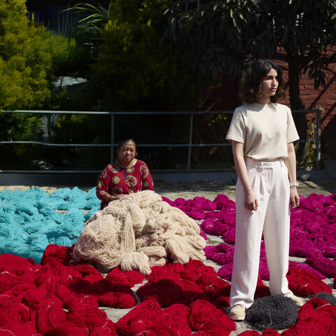 Saudi designer Abeer AlRabiah in Nepal. (Courtesy of the Saudi Ministry of Culture)