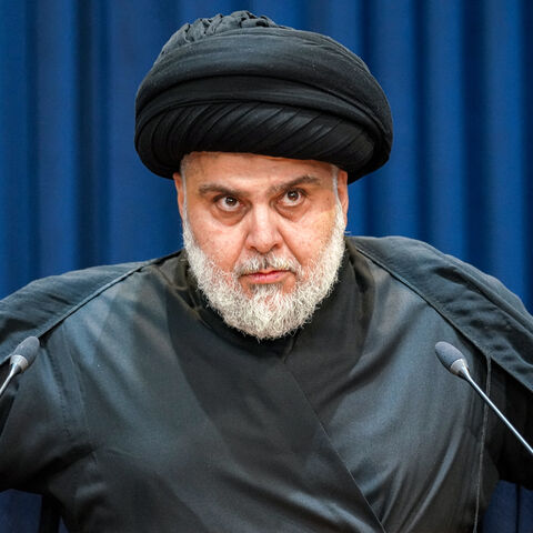 Shiite Muslim cleric Moqtada Sadr gives a speech in Iraq's central holy shrine city of Najaf on August 30, 2022. 