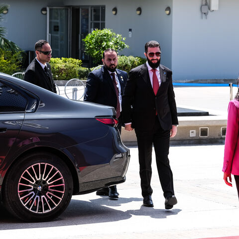 NICOSIA, CYPRUS - APRIL 24: Syrian President Ahmed al-Sharaa arrives for an informal meeting of European Union leaders on April 24, 2026 in Nicosia, Cyprus. The EU heads of state and government are meeting over two days to discuss the conflict in Iran and the Middle East, including freedom of navigation in the Strait of Hormuz, the effects of high fuel prices, and how Europe may contribute to de-escalation and a peace agreement. (Photo by Byron Smith/Getty Images)