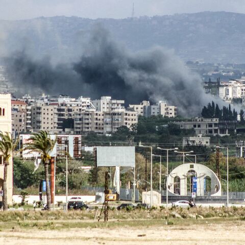 Smoke rises from the site of an Israeli airstrike that targeted the southern Lebanese area of al-Hosh, near the coastal city of Tyre on May 16, 2026. 