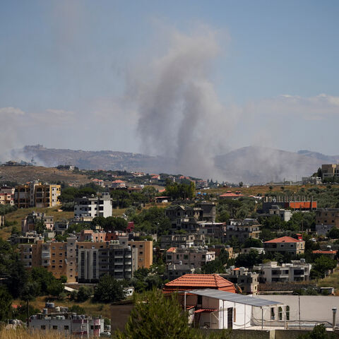 Smoke billows from southern Lebanon following an Israeli strike, as seen from Kfartibnit, Lebanon, June 19, 2026. REUTERS/Stringer