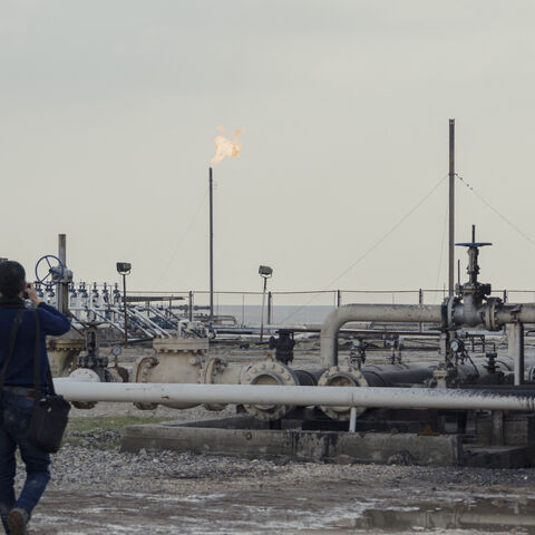 A general view shows the Awad oil field in the eastern Qamishli countryside in northeastern Syria, on February 9, 2026. (Photo by Amjad Kurdo / Middle East Images / AFP via Getty Images)