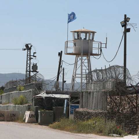 A car drives past an United Nations Disengagement Observer Force (UNDOF) outpost in the village of Khan Arnabah, Quneitra, southern Syria, April 29, 2026.
