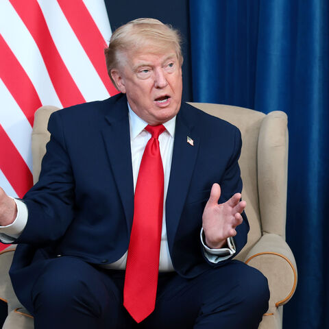 EVIAN-LES-BAINS, FRANCE - JUNE 16: U.S. President Donald Trump speaks during a bilateral meeting with the Emir of Qatar, Sheikh Tamim bin Hamad Al Thani on the sidelines of the G7 summit, on June 16, 2026 in Evian-les-Bains, France. Leaders from the Group of 7 (G7) countries convened in Evian, France, near the Swiss border, for their annual summit to discuss challenges to peace and security for Ukraine and Europe, the situation in the Middle East, and other geopolitical issues. (Photo by Anna Moneymaker/Get