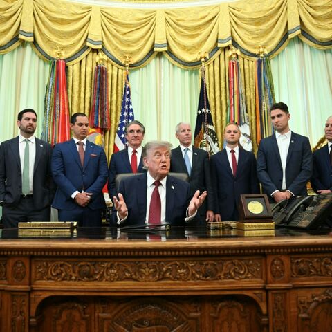 US President Donald Trump answered questions on Iran in the Oval office