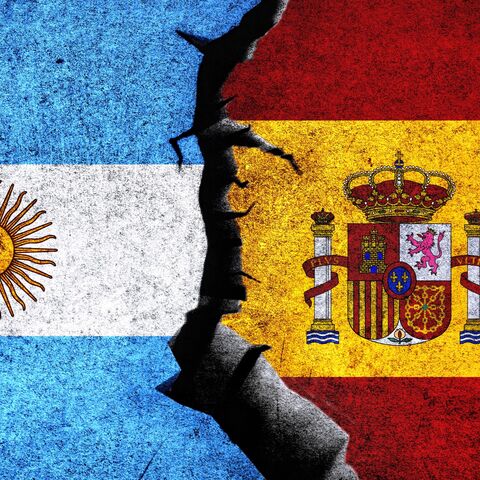 Flags of Spain and Argentina