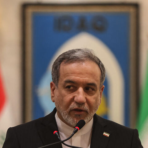 Iranian Foreign Minister Abbas Araghchi speaks during a joint press conference with his Iraqi counterpart following a meeting in Baghdad on June 28, 2026. 