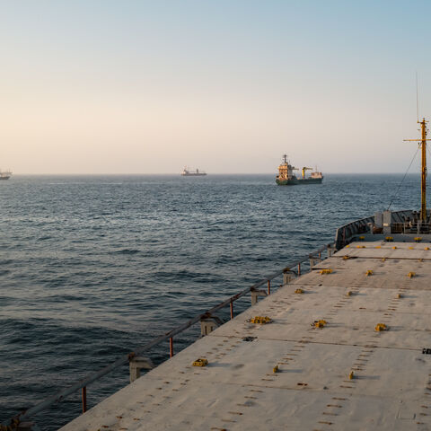 Oil tankers and cargo vessels are anchored off the coast of Oman after being stranded for days as congestion at Port Sultan Qaboos has prevented them from docking on June 23, 2026 in Muscat, Oman. The Strait of Hormuz, a vital shipping route for the region's oil and gas, was effectively blockaded since the outbreak of war between the United States and Iran in late February. This week's provisional peace deal between the countries was meant to reopen the waterway to shipping traffic, but the pace of that reo