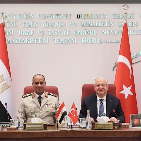 Turkish Defense Minister Yasar Guler and his Egyptian counterpart, Lt. Gen. Ashraf Salem Zaher, met at the Turkey’s Defense Ministry in Ankara, July 13, 2026. 