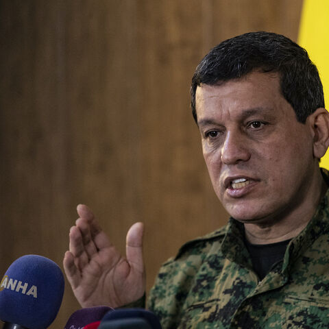 Syrian Democratic Forces (SDF) commander-in-chief Mazloum Kobane speaks during a press conference in Syria's northeastern city of Hasakeh on Dec. 6, 2024. 