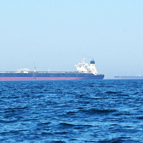 The Al-Riqqa oil tanker (L) and Al-Yarmouk oil tankers sail in the Arabian Gulf waters, off the coast of Kuwait City on June 27, 2026. 
