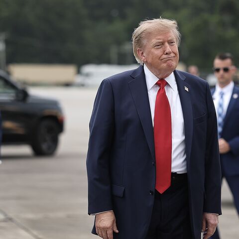 US President Donald Trump arrives at Myrtle Beach International Airport on Aug. 21, 2026, in Myrtle Beach, South Carolina.