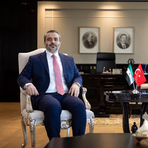 Syrian Foreign Minister Asaad al-Shibani meets with his Turkish counterpart, Hakan Fidan, in Ankara, Aug. 6, 2026.