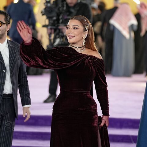 Assala Nasri (C) attends the 2025 Joy Awards at The Venue, Riyadh, Saudi Arabia, Jan. 18, 2025.
