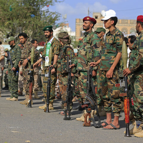Fighters loyal to the Houthi authorities gather in Sanaa on Sept. 10, 2026. 