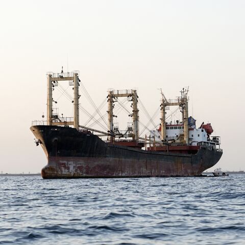 A commercial vessel is anchored off Yemen's coast at Bab al-Mandeb, in the straits connecting the Red Sea with the Gulf of Aden and the Indian Ocean on Sept. 12, 2026. 