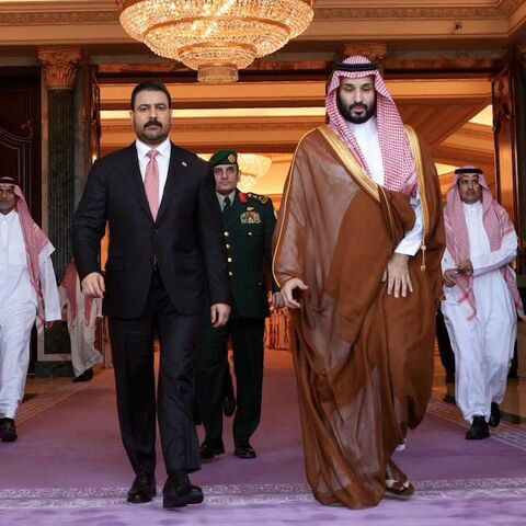 Iraqi Prime Minister Ali al-Zaidi meets with Saudi Crown Prince Mohammed bin Salman on Oct. 14, 2026, in Riyadh, Saudi Arabia. 