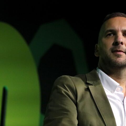 Green Party leader Zack Polanski delivers his speech during day one of the Green Party annual conference at Brighton Centre on Oct. 2, 2026, in Brighton, England.