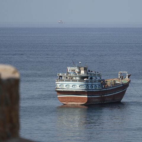 Ships are anchored off the coast of Khasab in Oman's Musandam Governorate, near the Strait of Hormuz, on Oct. 2, 2026. 