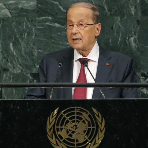 Lebanese President Michel Aoun addresses the 72nd United Nations General Assembly at U.N. headquarters in New York, U.S., September 21, 2017. REUTERS/Lucas Jackson - HP1ED9L14P27I