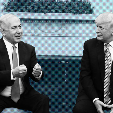 U.S. President Donald Trump and Israeli Prime Minister Benjamin Netanyahu meet in the Oval Office at the White House in Washington, U.S., March 5, 2018. REUTERS/Kevin Lamarque - HP1EE351C8I7G