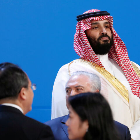 Saudi Crown Prince Mohammed bin Salman looks out as leaders arrive for a family photo at the G20 in Buenos Aires, Argentina November 30, 2018. REUTERS/Kevin Lamarque - RC1CF27DCB60