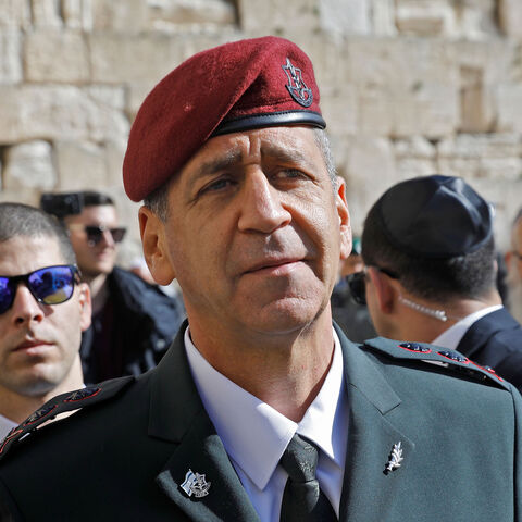 New Israeli Chief of Staff Aviv Kochavi attends a ceremony at the Western Wall, the holiest place where Jews can pray, on January 15, 2019, in the Old City of Jerusalem. (Photo by MENAHEM KAHANA / AFP)        (Photo credit should read MENAHEM KAHANA/AFP/Getty Images)
