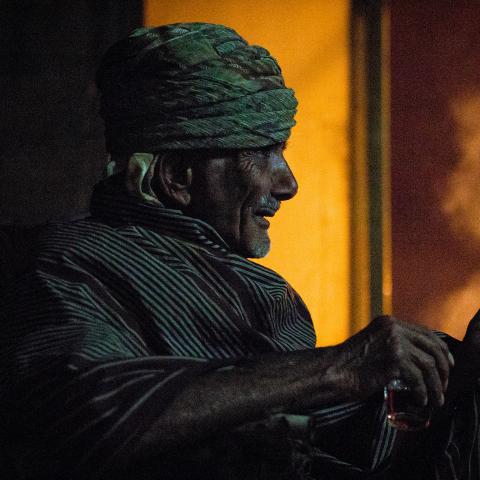 Portrait of Mabroot Al Mashali, a former soldier of the Dhofar Rebellion in Southern Oman.