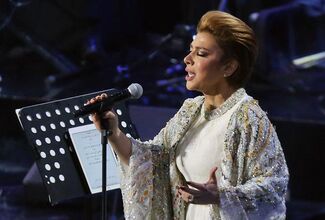 Syrian singer Assala Nasri performs during the annual 'Hala February festival' in Kuwait City on March 17, 2022.  (YASSER AL-ZAYYAT/AFP via Getty Images)