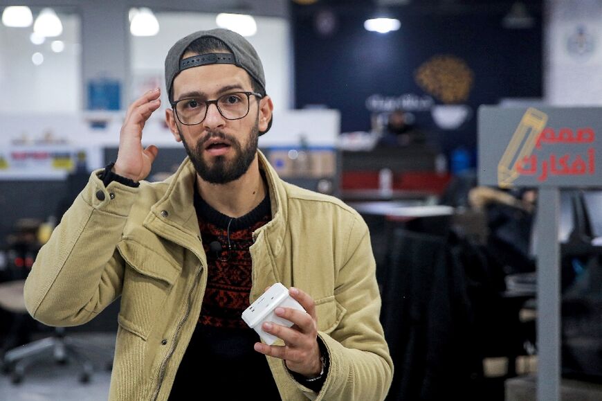 Omar Khader, 26, works for "Jazri Studio", an industrial design company which has devised a "smart" plug to protect children from electric shocks