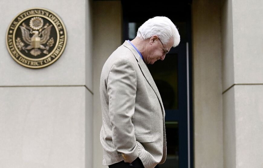 John Foley, the father of James Foley, a US journalist slain by Islamic State militants, stands outside the Alexandria federal courthouse during the trial of IS member El Shafee Elsheikh, in Alexandria, Virginia, on March 30, 2022