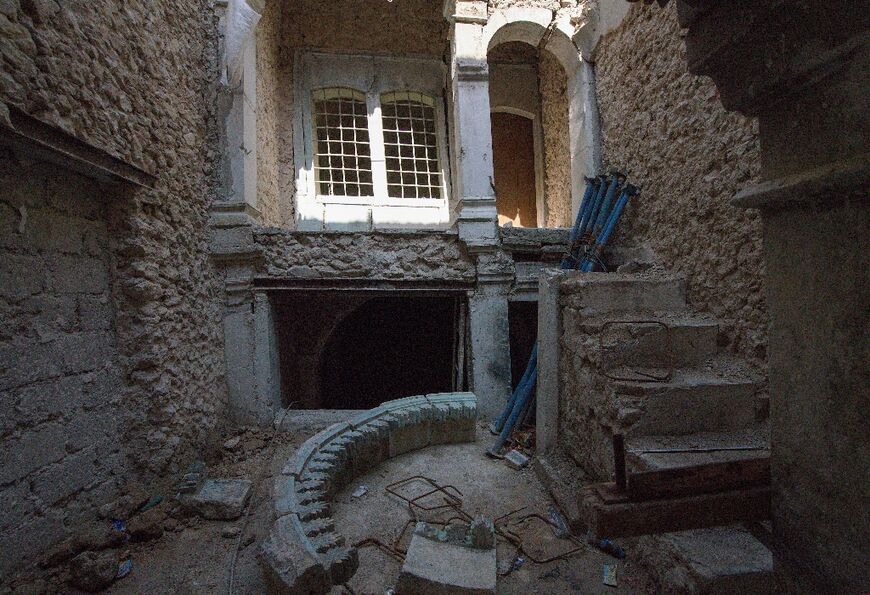 In the maze of houses that make up the historic district, visitors gasp in awe at elegant alabaster walls with Ottoman-inspired motifs overlooking courtyards, such as this one under renovation