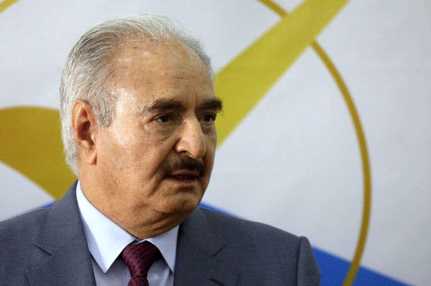 Libya's eastern military chief Khalifa Haftar in the eastern city of Benghazi on November 16, 2021