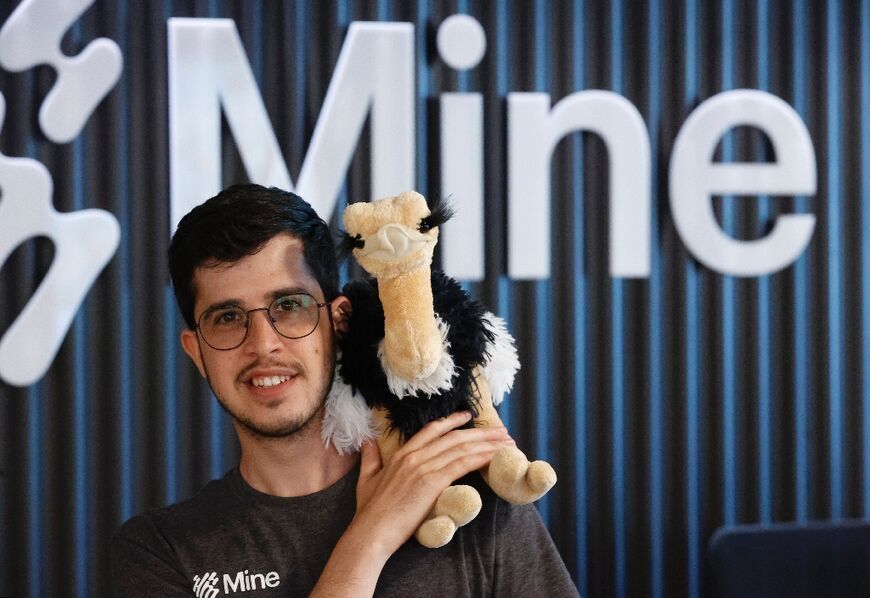 Co-founder and CEO of the Israeli company "Mine", Gal Ringel, at his Tel Aviv office