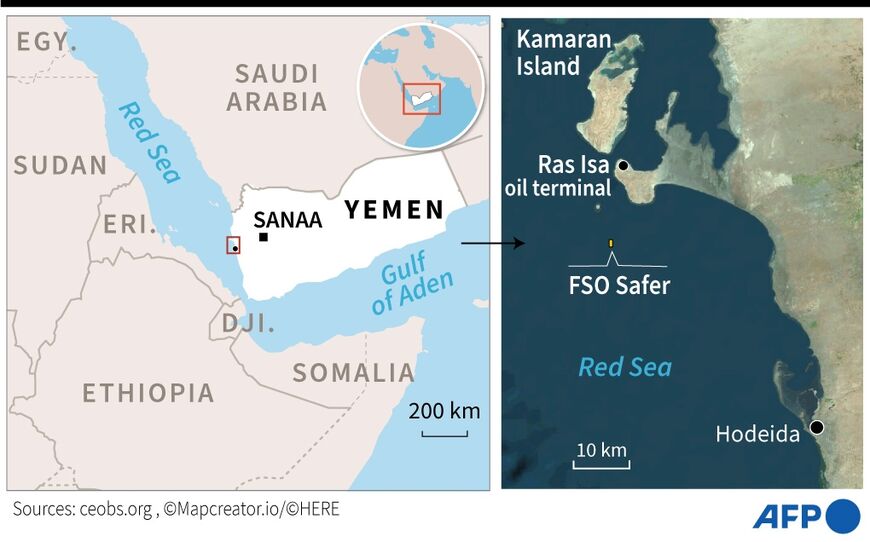 Abandoned fuel tanker off Yemen