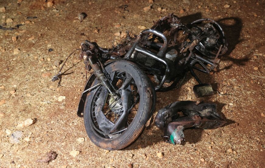 The motorbike, that was reportedly being ridden by jihadist leader Abu Hamzah al-Yemeni at the time of Monday's US drone strike in Syria, was badly damaged