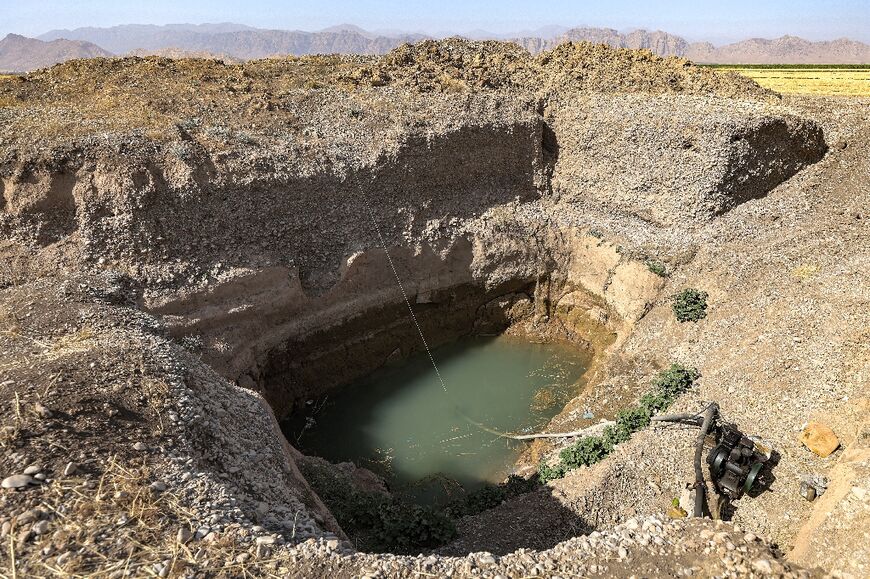 A pump drawing out water from a farmer's irrigation well in the Rania district, near the Dukan Dam 