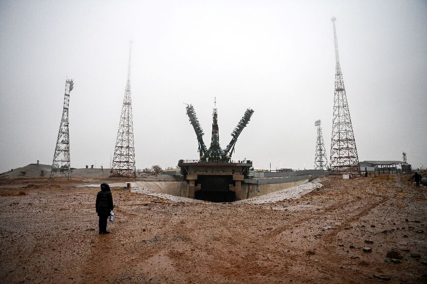 View of the Baikonur cosmodrome launch pad. Russia is due to launch an Iranian satellite from the Kazakhstan spaceport 