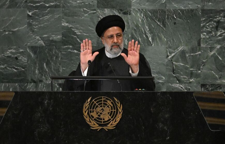 Iran's president Ebrahim Raisi addresses the 77th session of the United Nations General Assembly