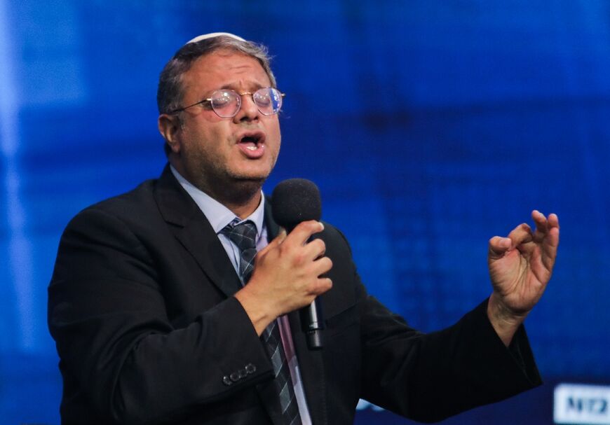 Israeli far-right lawmaker Itamar Ben-Gvir in a TV debate  on October 20, 2022