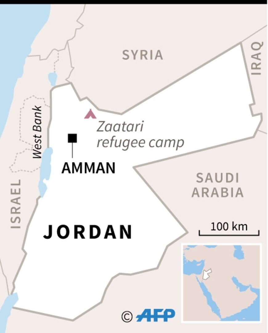 Map locating Zaatari refugee camp in Jordan, 