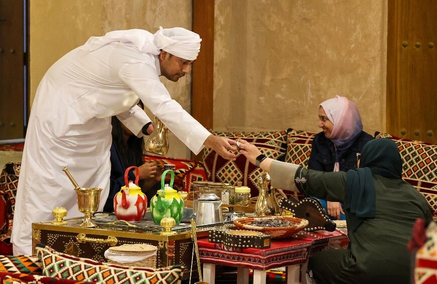 As custom dictates, the hot drink is prepared in front of guests by the head of the household and served by his eldest son