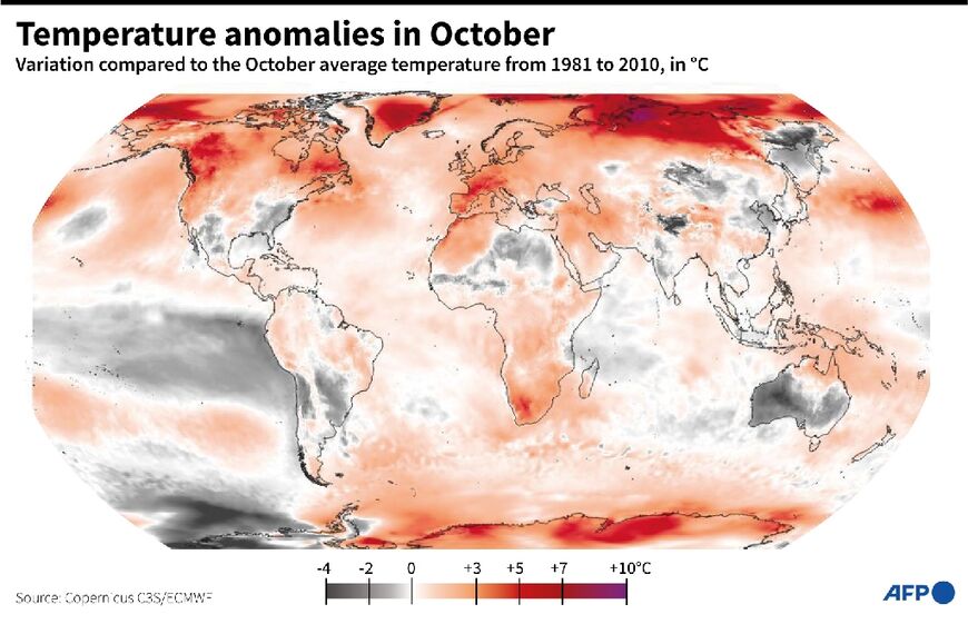 Temperature anomalies in October